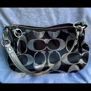 Silver and Black Coach crossbody